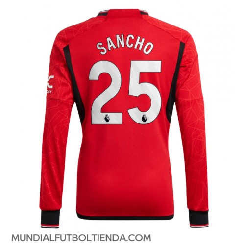 Camiseta Manchester United Jadon Sancho #25 Primera Equipación Replica 2023-24 mangas largas